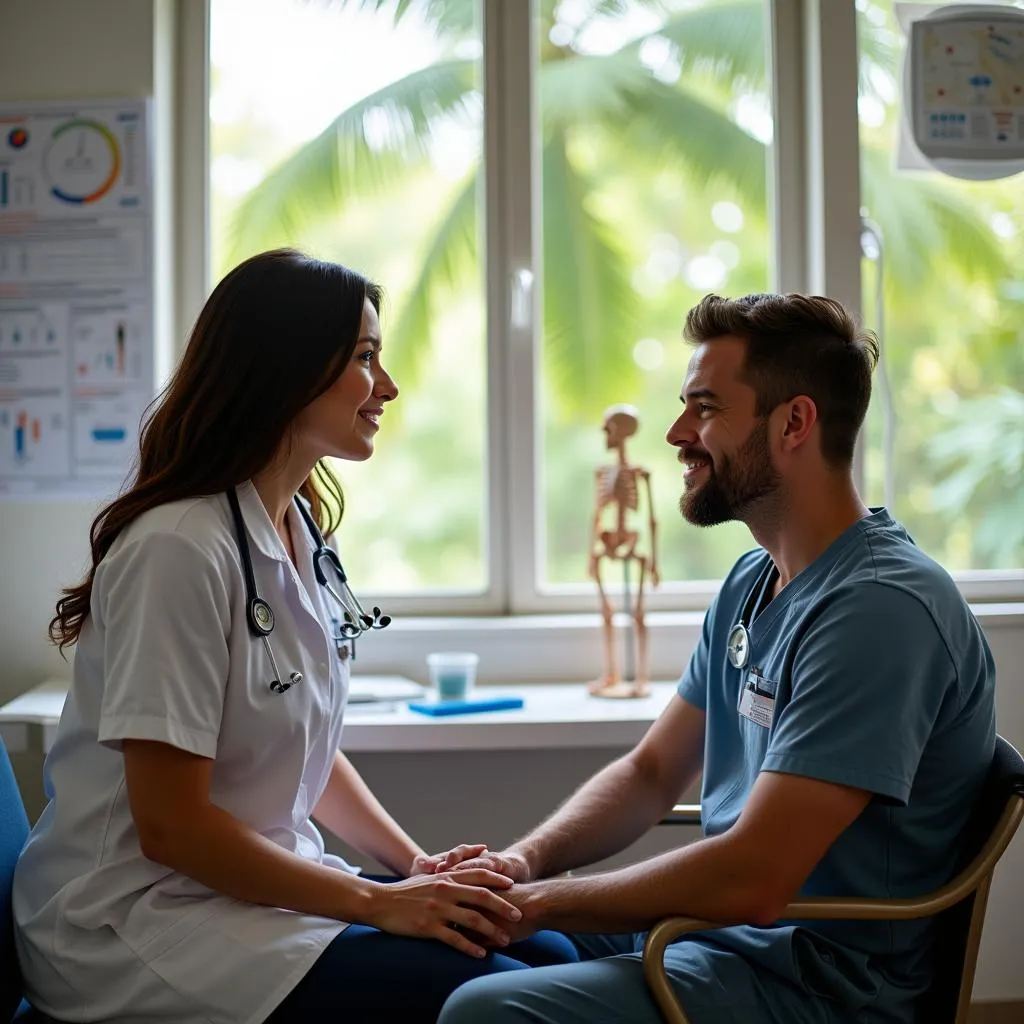 Cozumel Doctor in Consultation with Patient