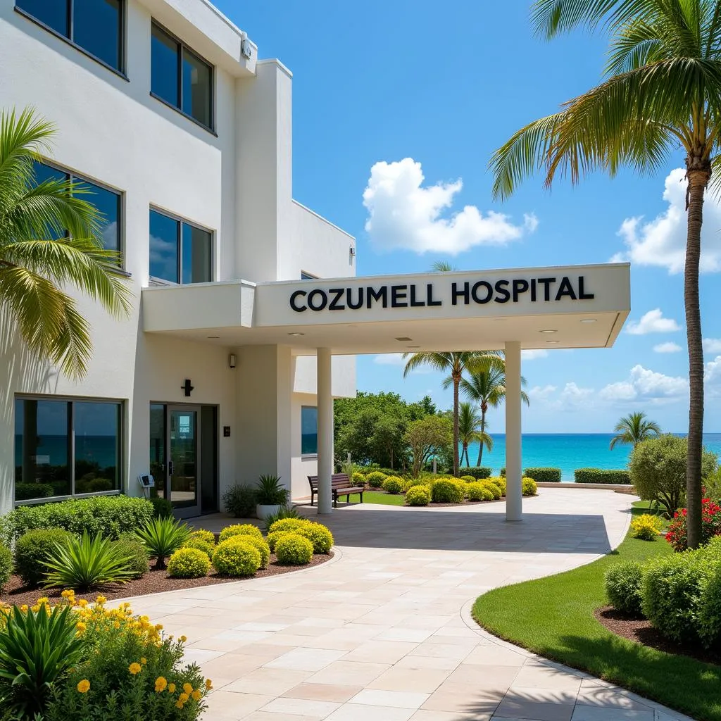  Exterior View of Cozumel Hospital with Ocean View