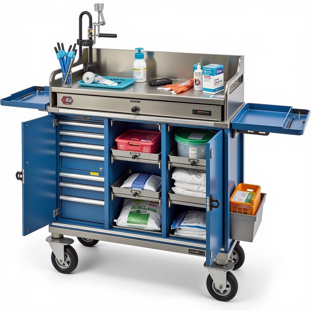 Crash Cart with Emergency Medical Supplies