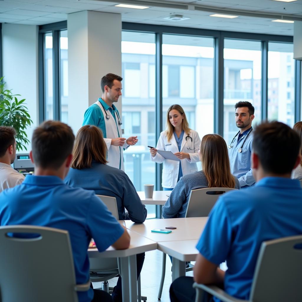 Healthcare professionals engaged in a training session