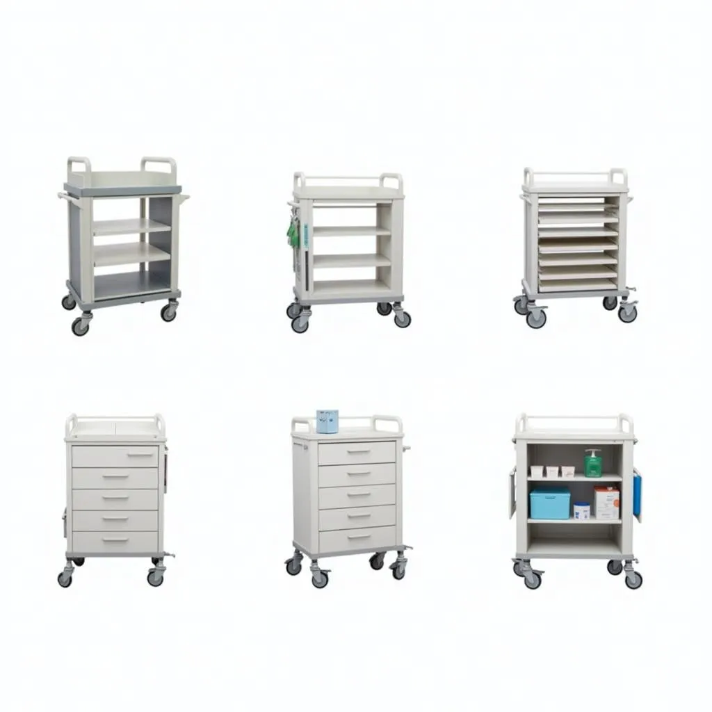 Variety of hospital isolation carts for different purposes