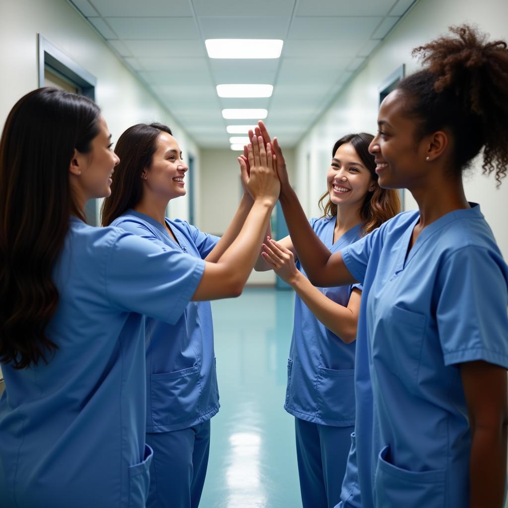 Diverse Medical Team Celebrating Success