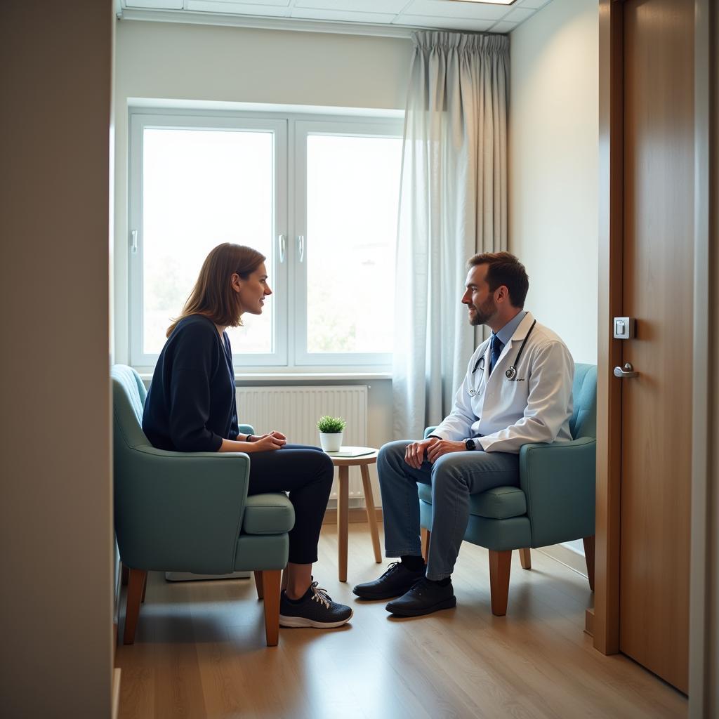 Doctor consulting patient in a private room