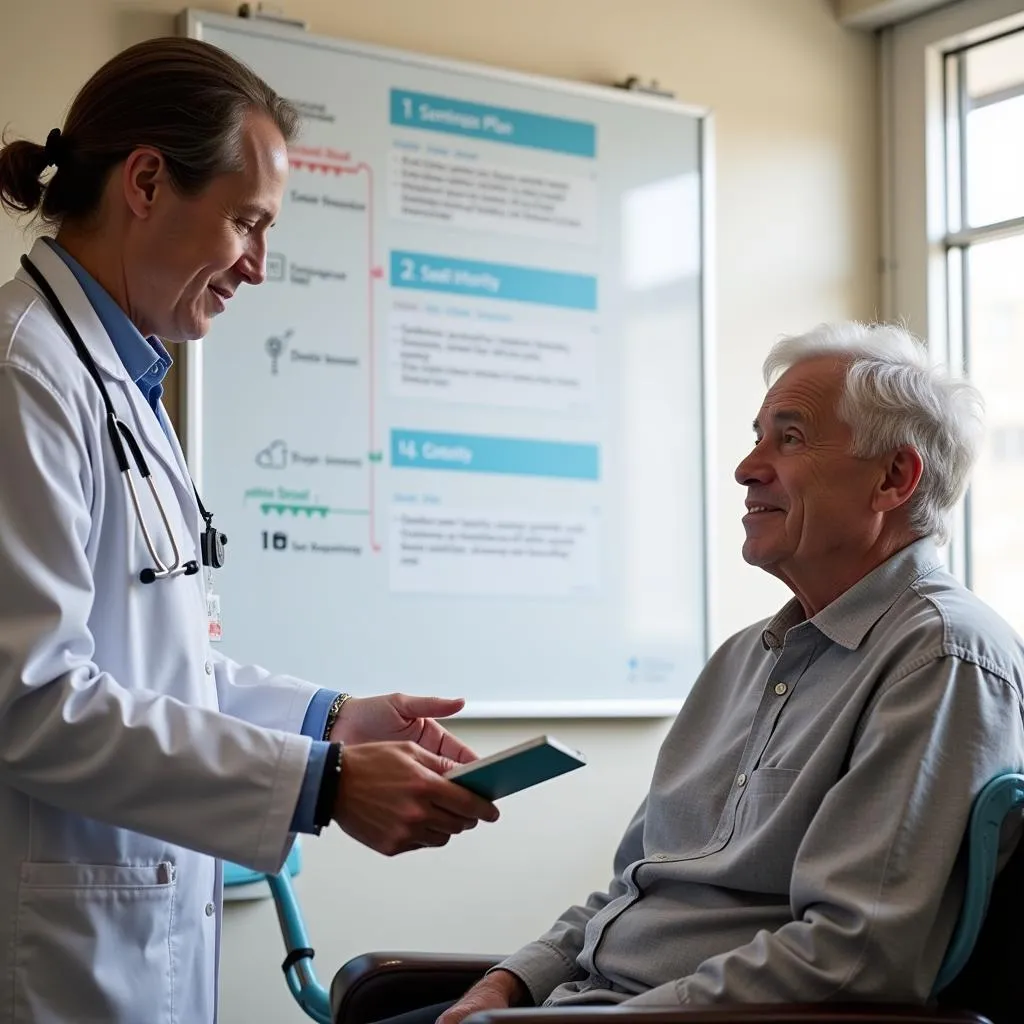 Doctor Explaining Treatment Plan in Hospital ACE Unit