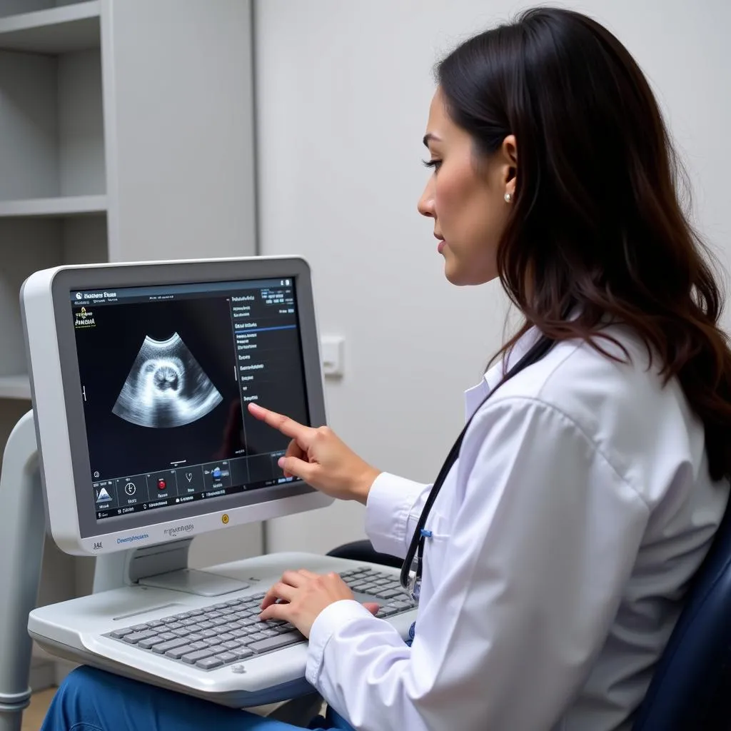 Doctor Checking for Amniotic Fluid Levels