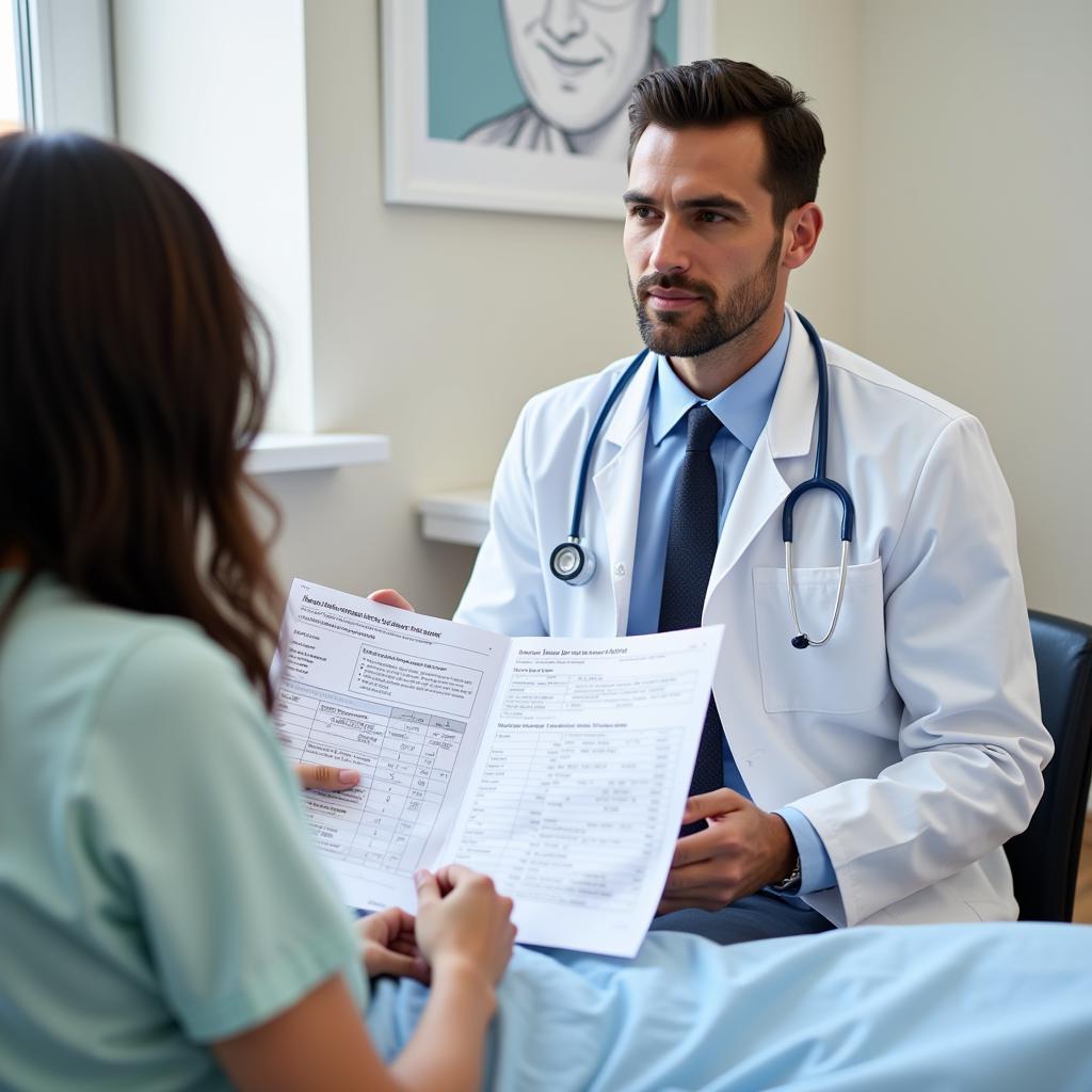 Doctor explaining medical procedures to a patient