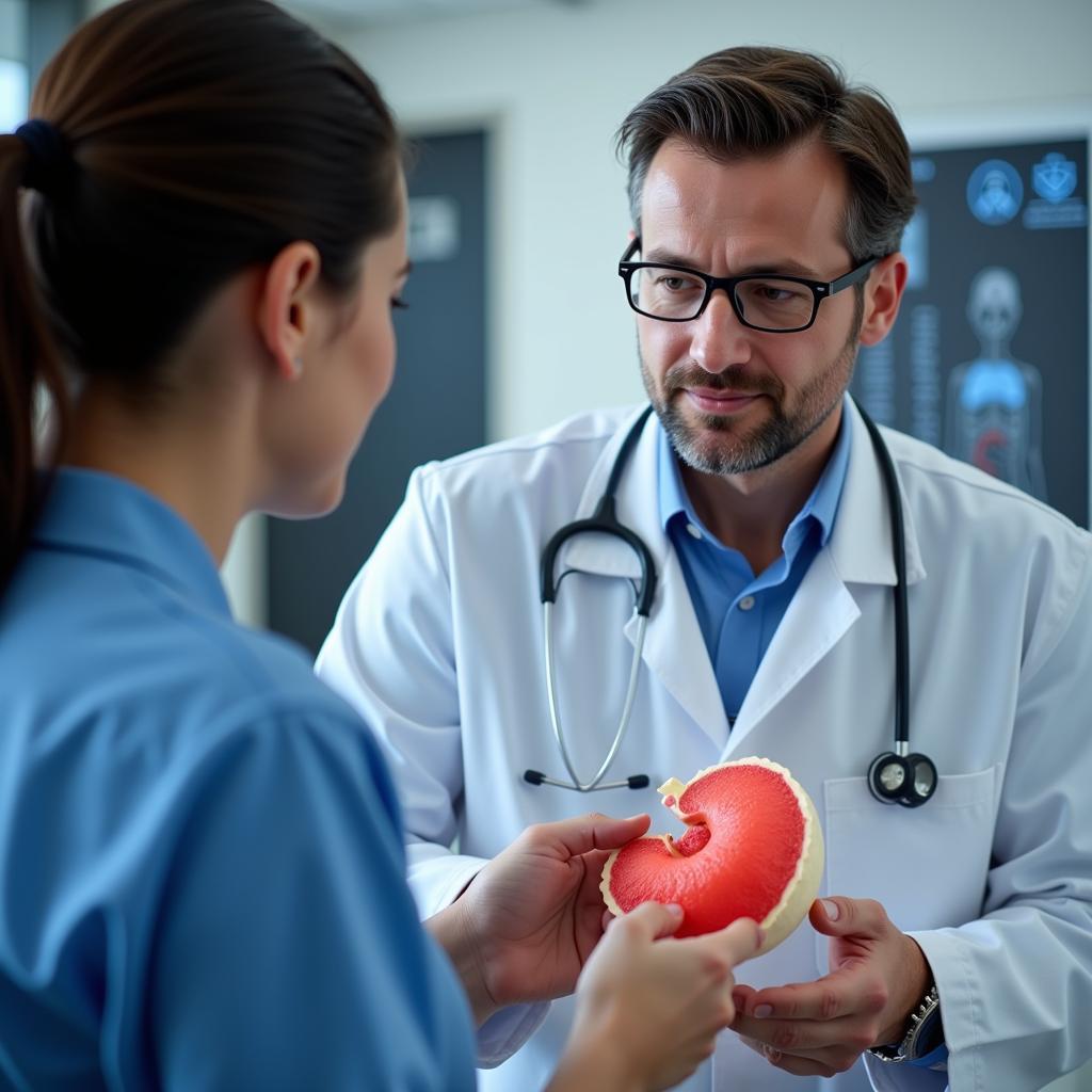 Doctor Explaining Diagnosis Using 3D Model