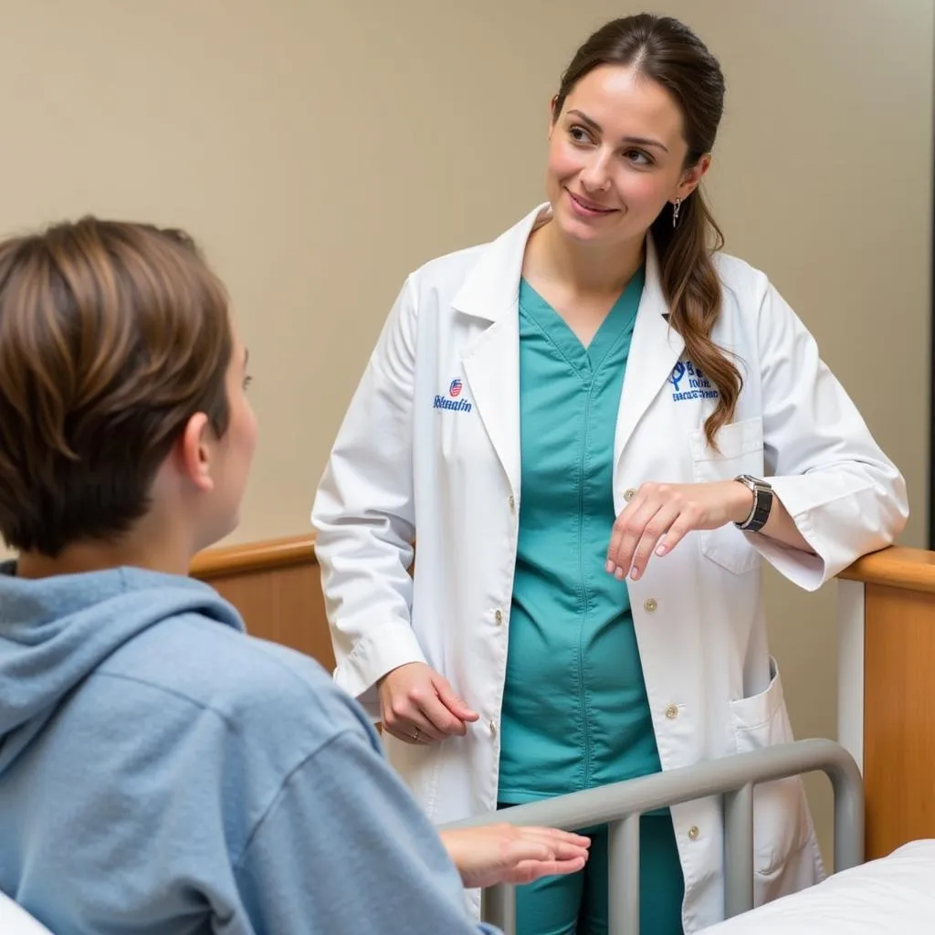 Doctor Explaining Rotating Bed Benefits to a Patient