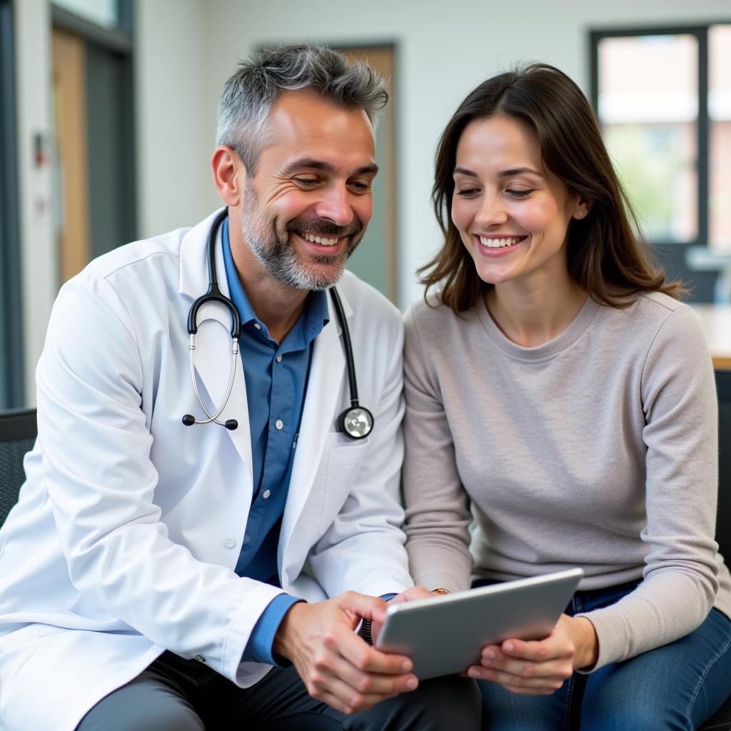 Doctor Explaining York Hospital Patient Compass to Patient