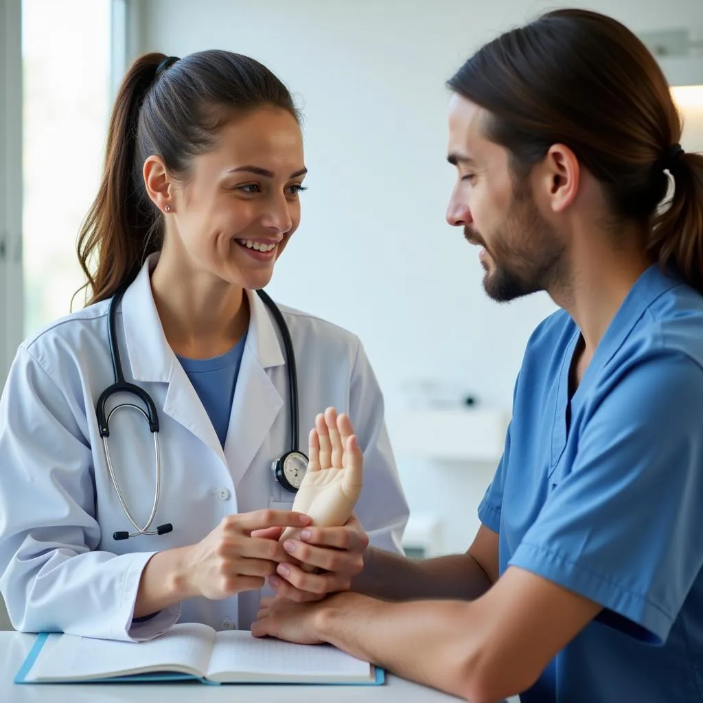 Doctor explaining diagnosis to patient