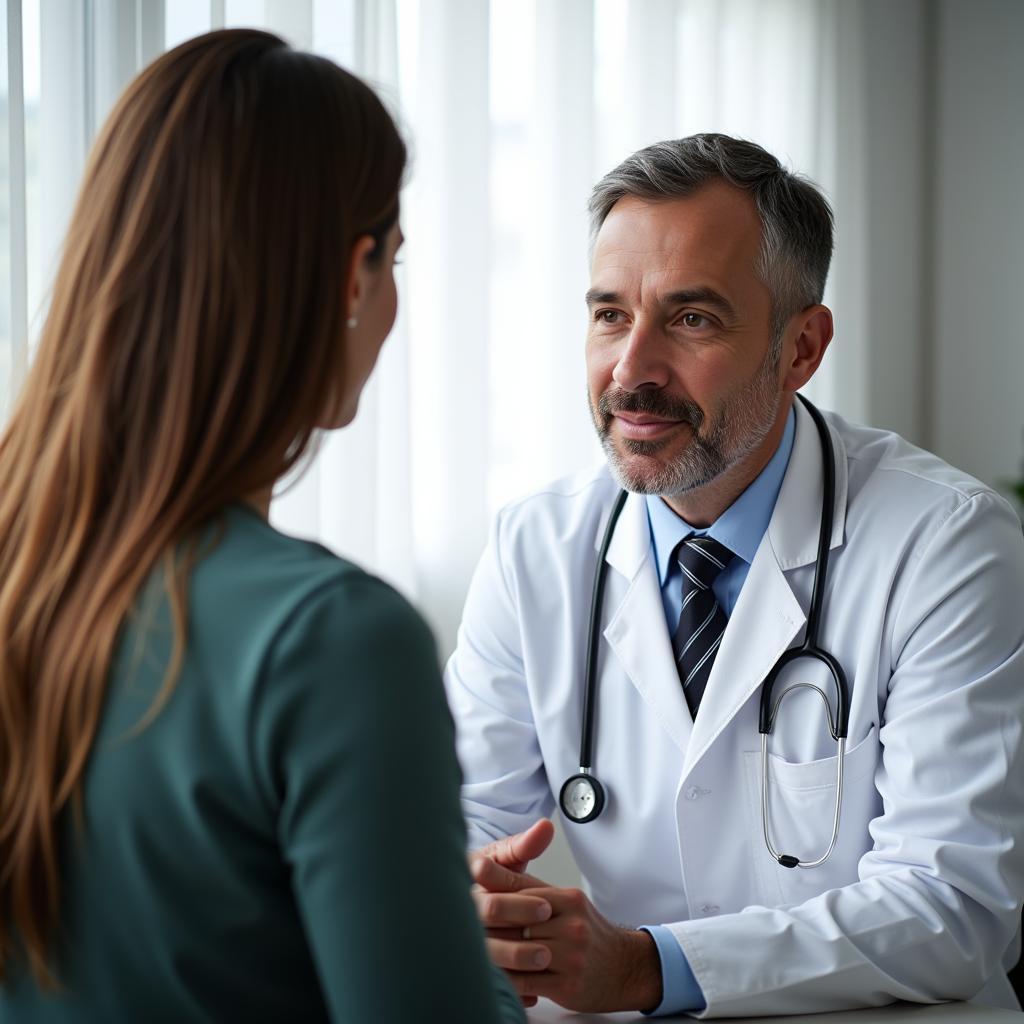 Doctor and patient discussing treatment options