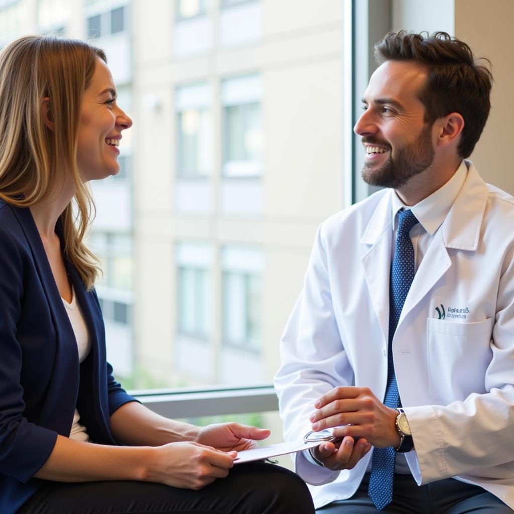 doctor and patient discussing treatment plan