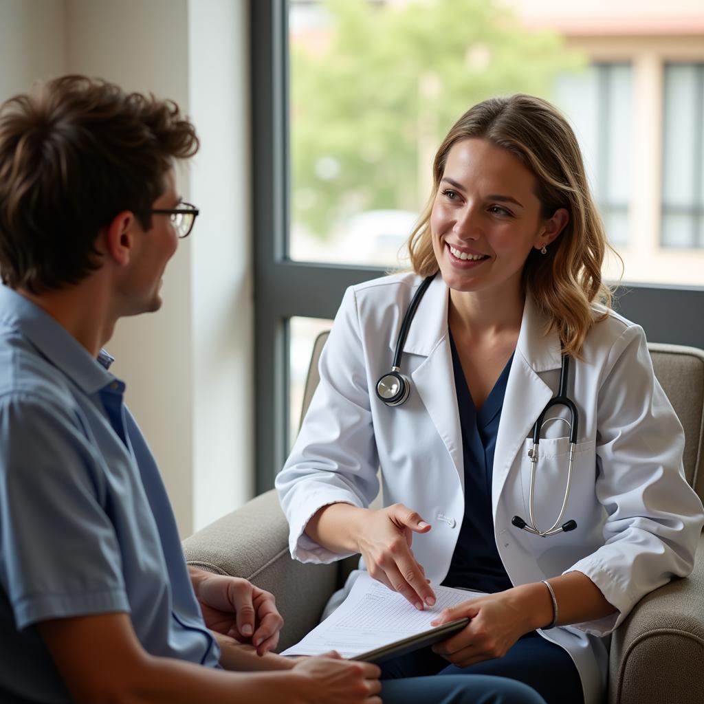 Doctor and patient engaging in a discussion