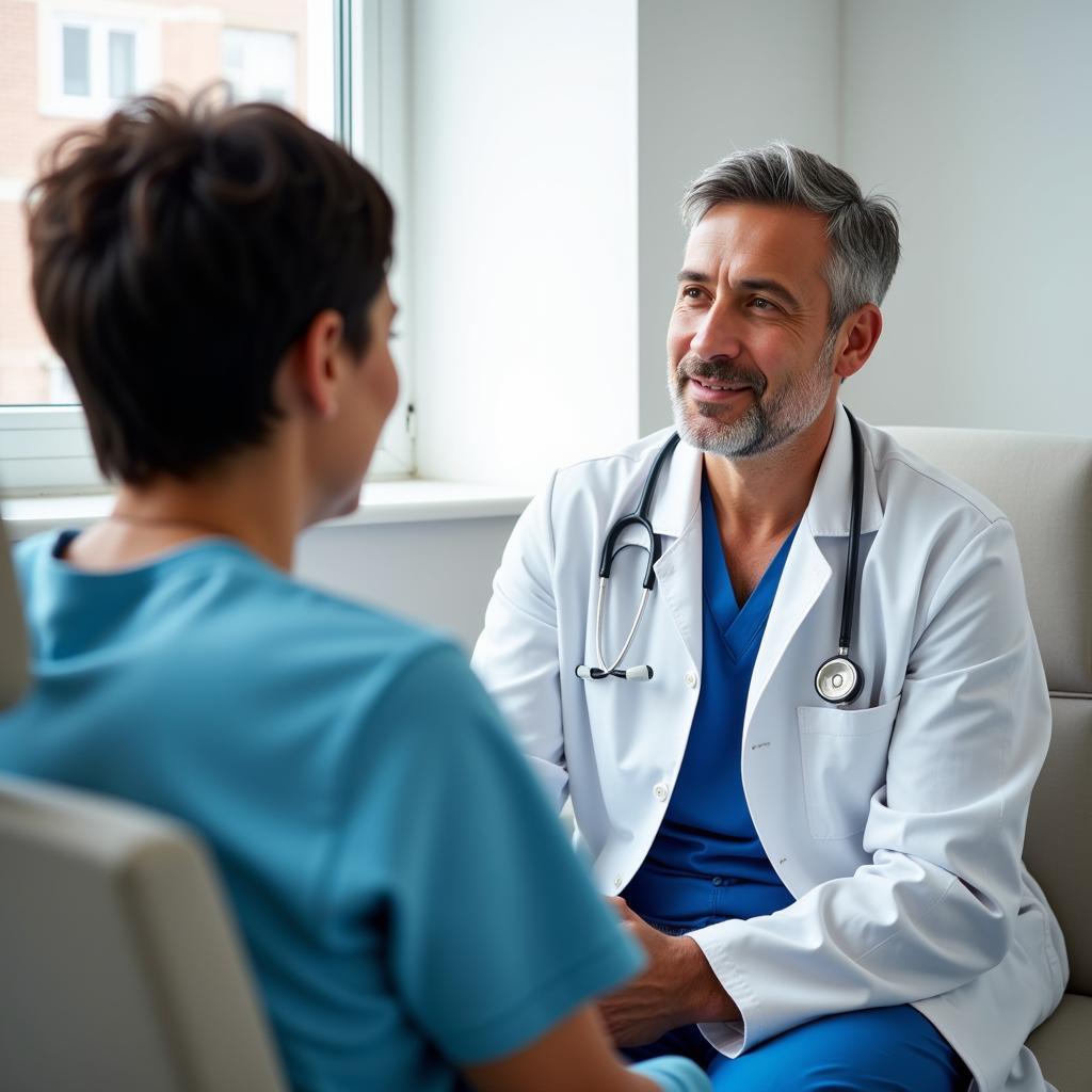 Doctor and Patient in Consultation, Demonstrating Compassionate Care