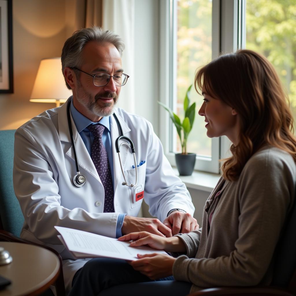 Doctor consulting with a patient about their digestive health