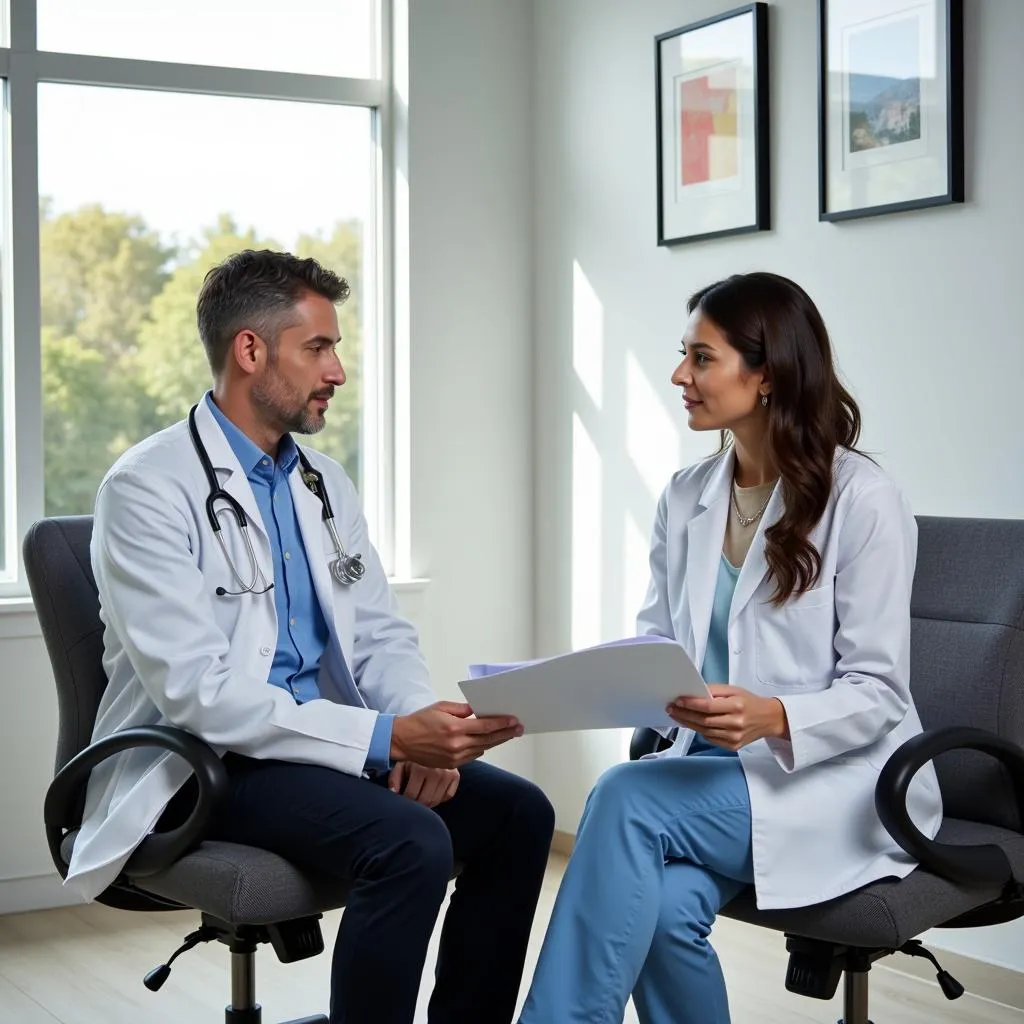 Doctor and Patient Discussing Treatment Plan in Newport Beach