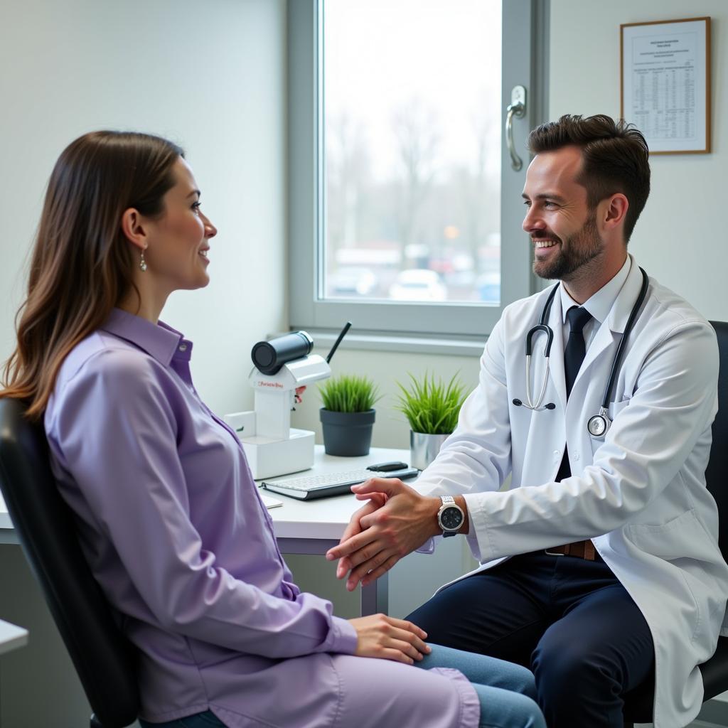 Doctor and patient discussing treatment plan