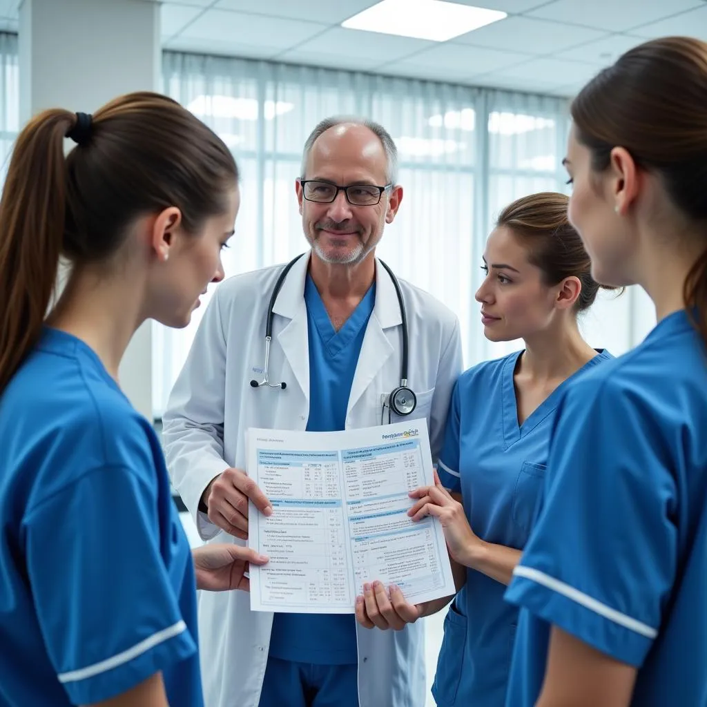 Medical team discussing patient care