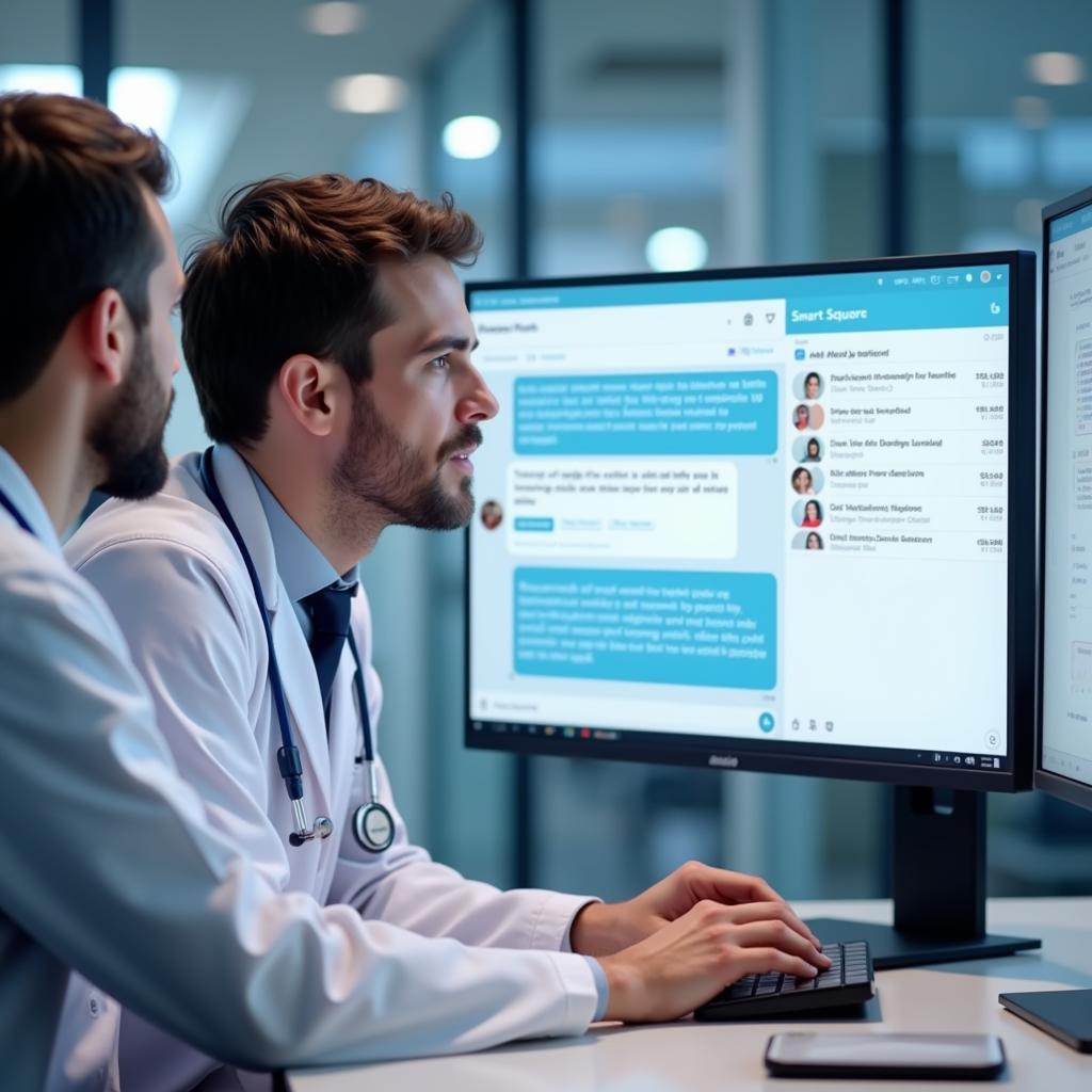 Doctors Collaborating on Smart Square Platform