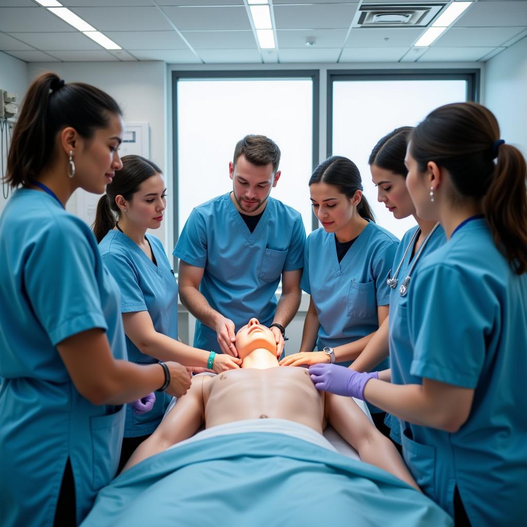 Doctors participating in medical training