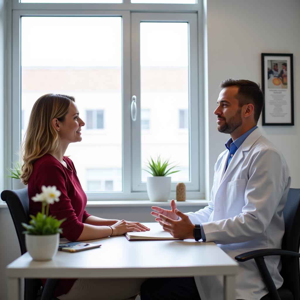 Doctors in Patient Consultation Near Hartford Hospital