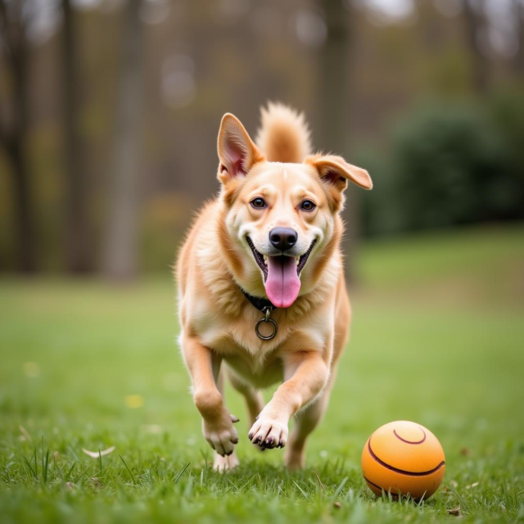 Happy and Healthy Dog Playing After Recovering From Laser Surgery