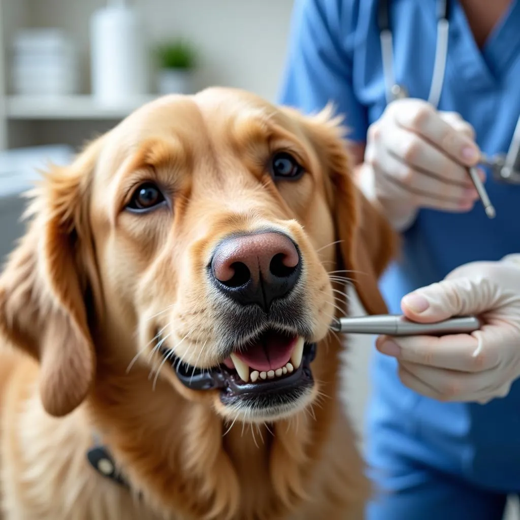 Dog Receiving Dental Care at Caring Hands Animal Hospital