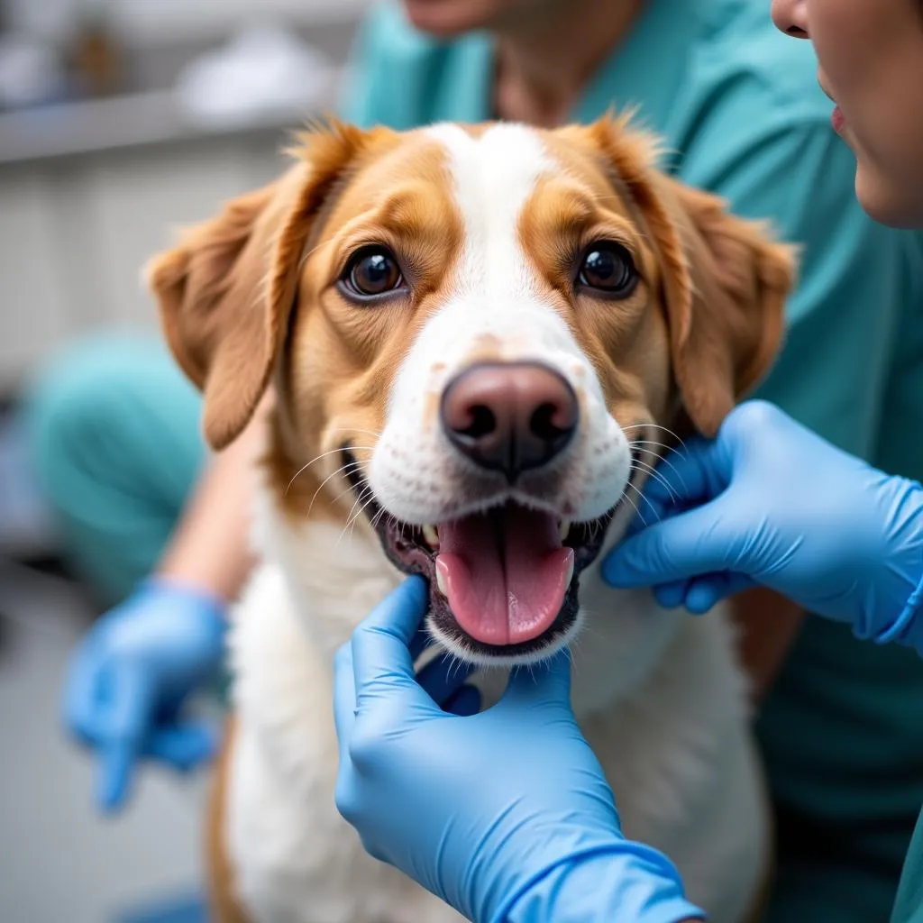 Dog Receiving Dental Care at Bluebonnet Animal Hospital