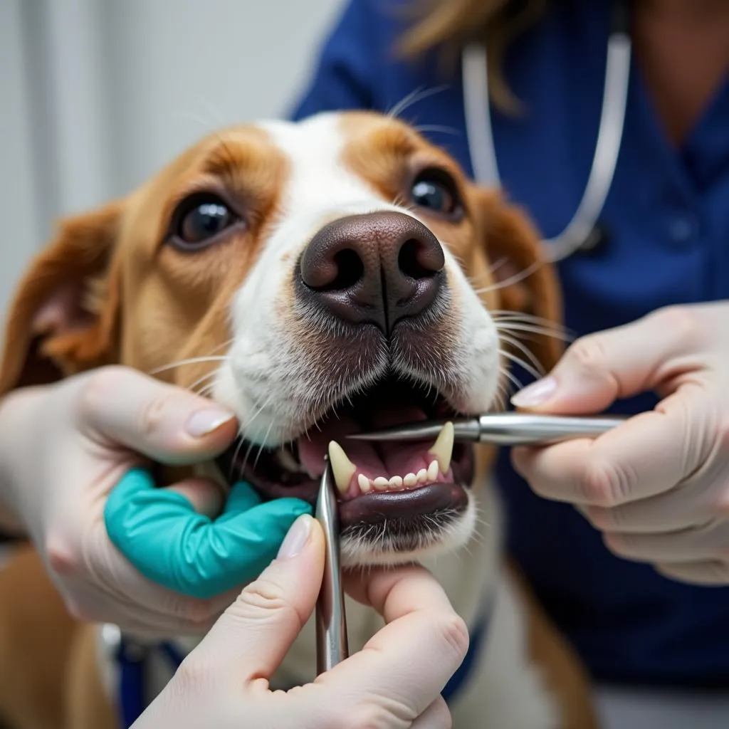  Dog receiving dental care in Lynwood 