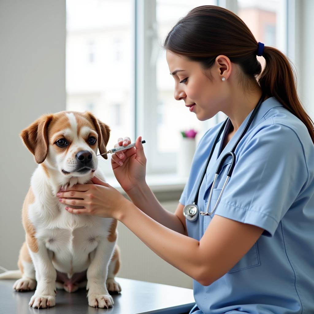 Dog Receiving Vaccination at Fossil Creek Animal Hospital