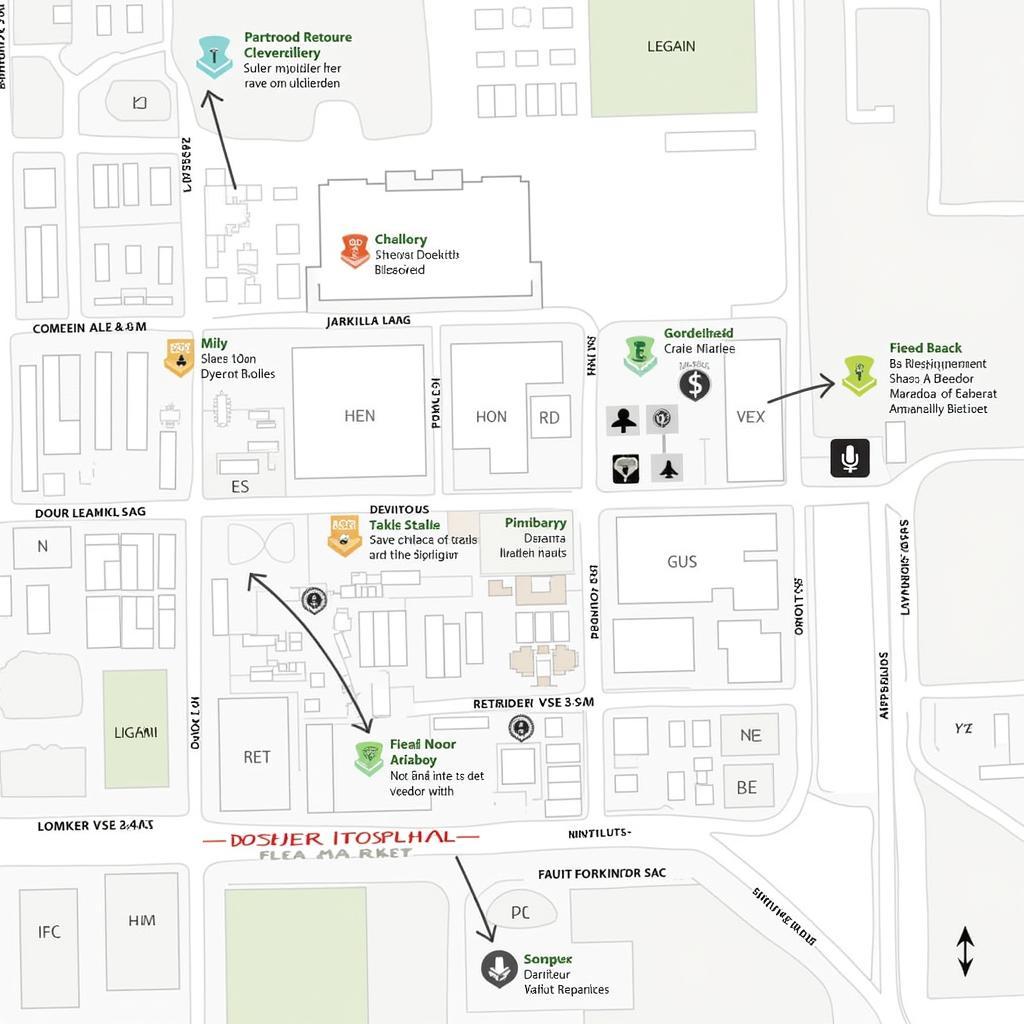 Map of Dosher Hospital Flea Market