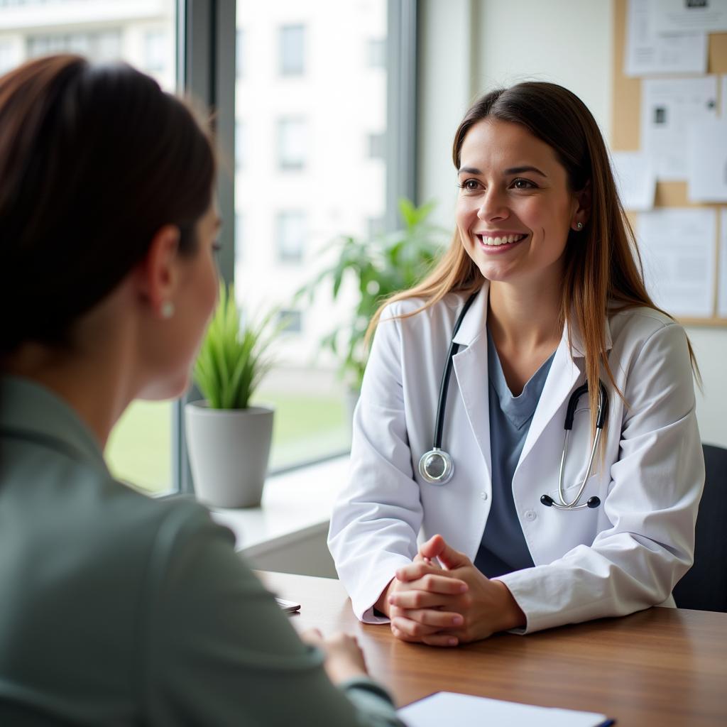 Dr. Hambdy engaged in patient consultation