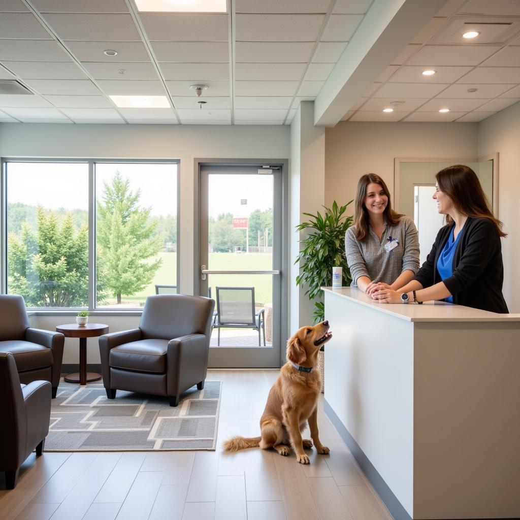  The warm and welcoming reception area of Duckworth Animal Hospital in Greeneville TN 