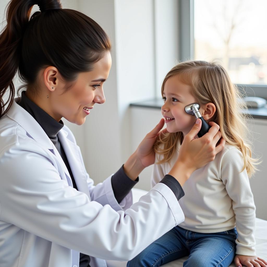 Pediatric Specialist Examining Child