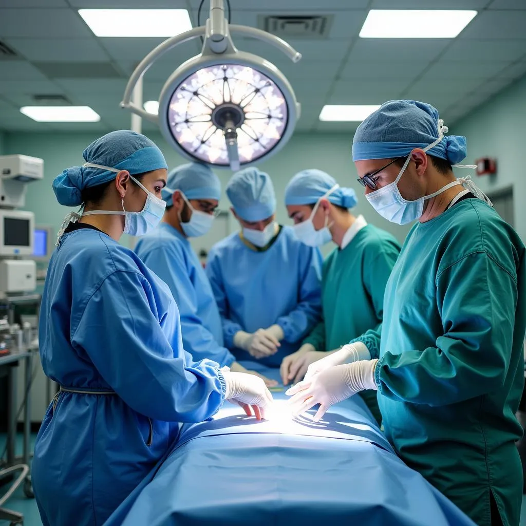 An operating room at East Hampton Hospital, showcasing state-of-the-art technology and equipment