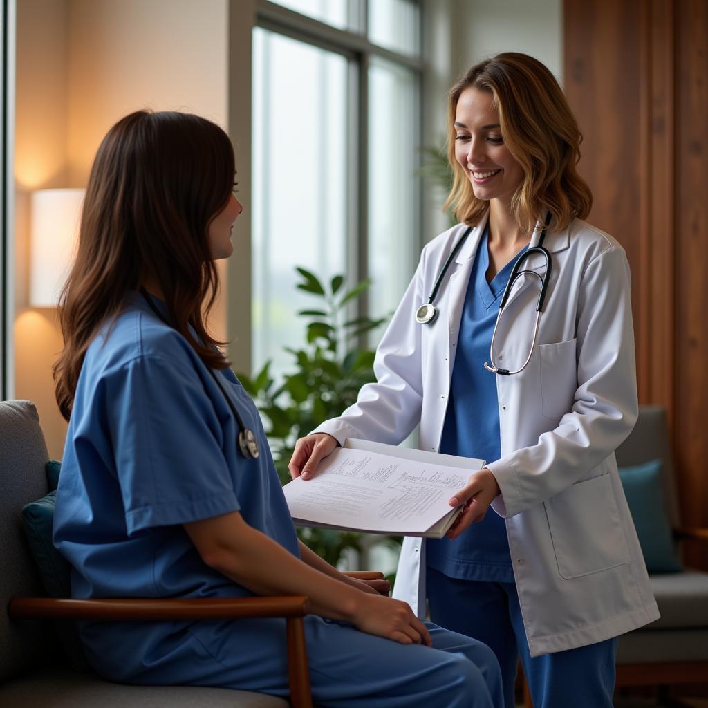 Friendly Staff Assisting Patient with Paperwork