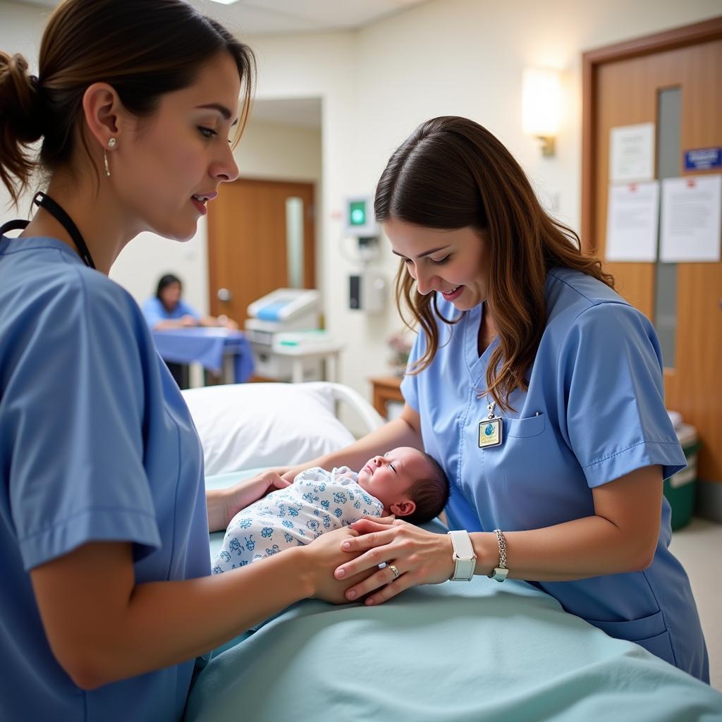 Englewood Hospital nurses providing expert newborn care