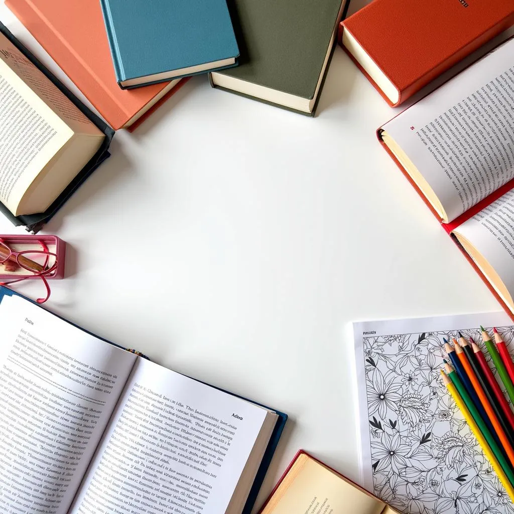 Books, magazines, and puzzles for entertainment in a mental health facility.