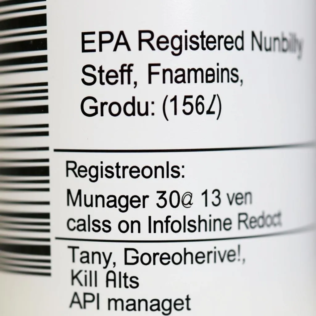 EPA-Registered Disinfectant Label