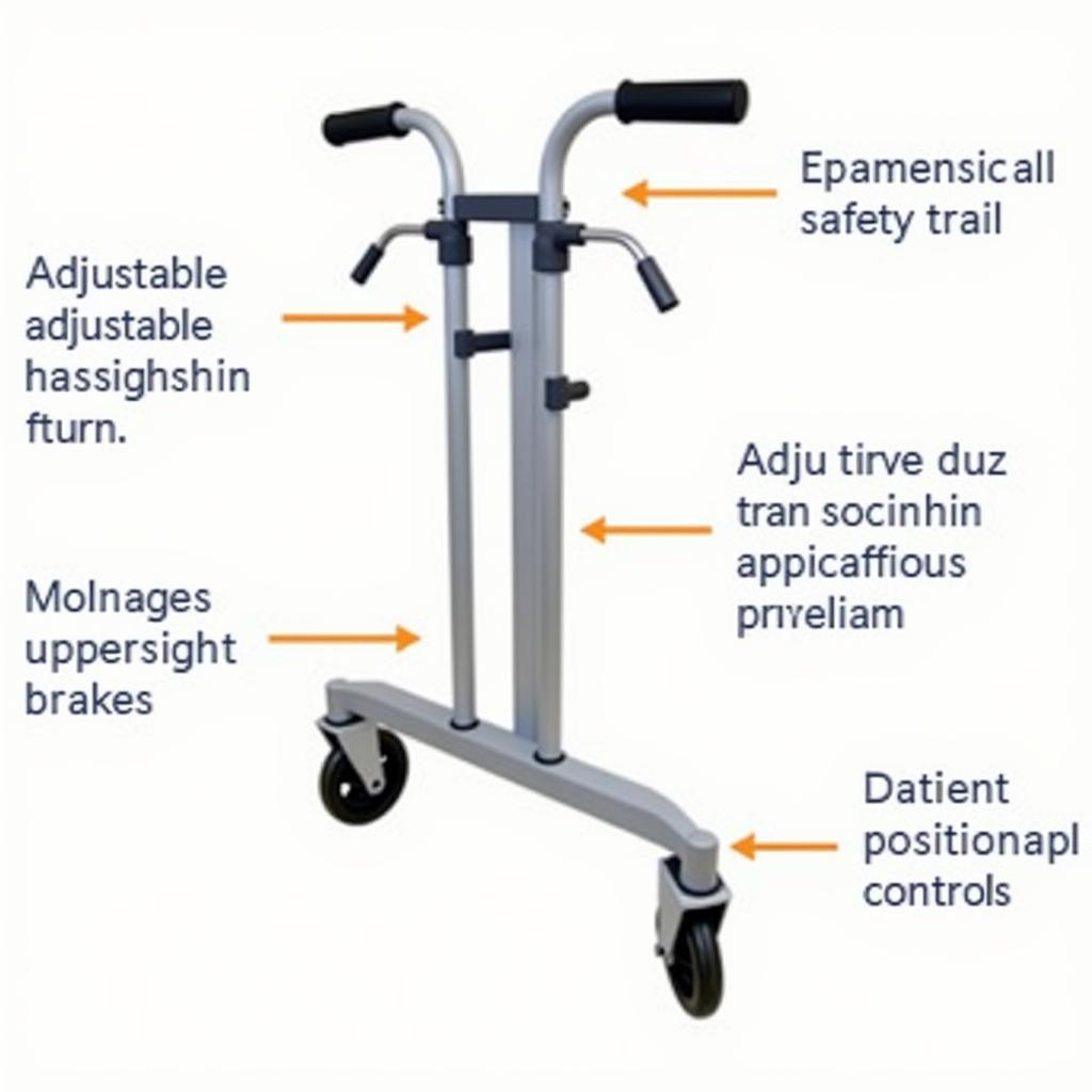 Close-up view of Hospital Stretcher Features