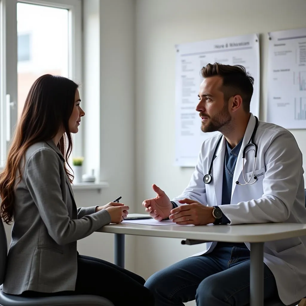 A compassionate doctor engaging in a detailed consultation with a patient