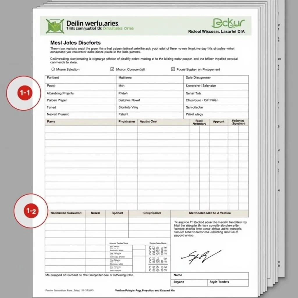 A fake discharge paper with missing or inaccurate information