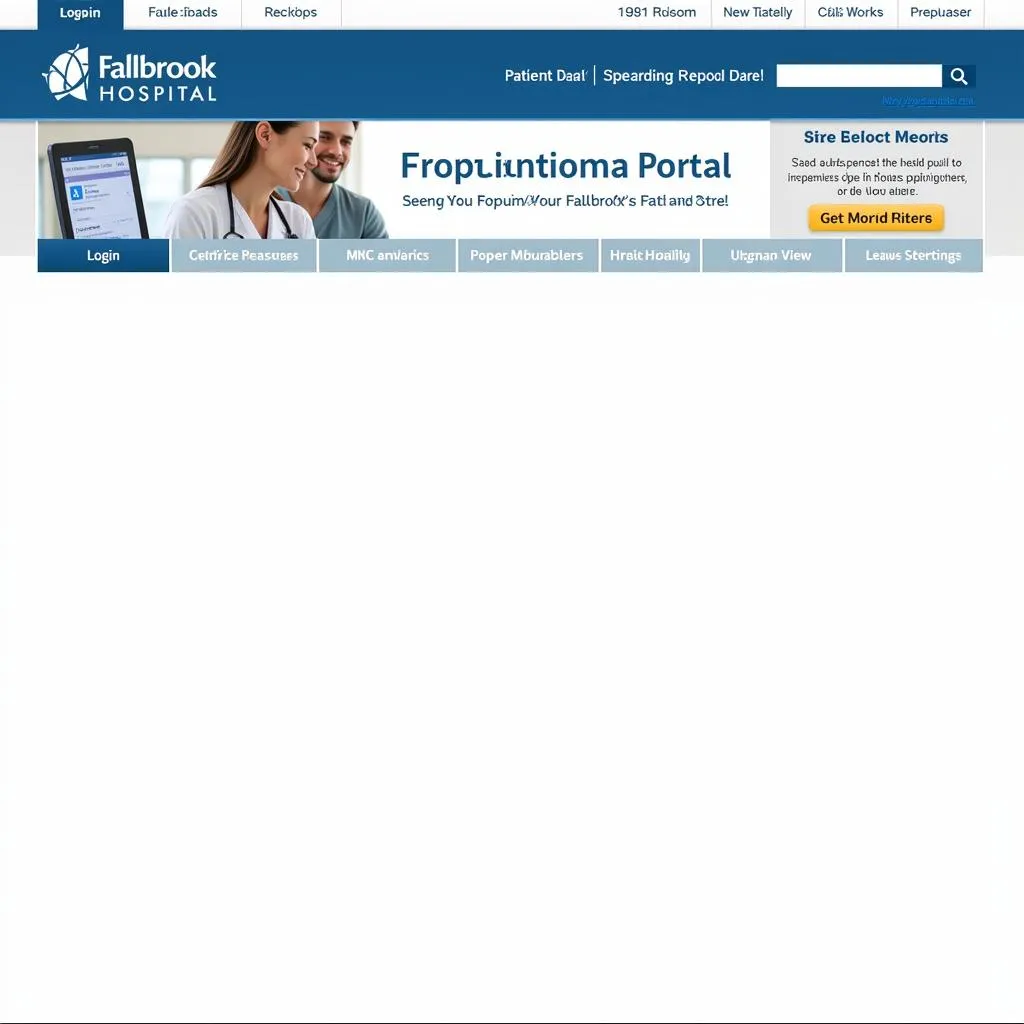 Screenshot of Fallbrook Hospital patient portal