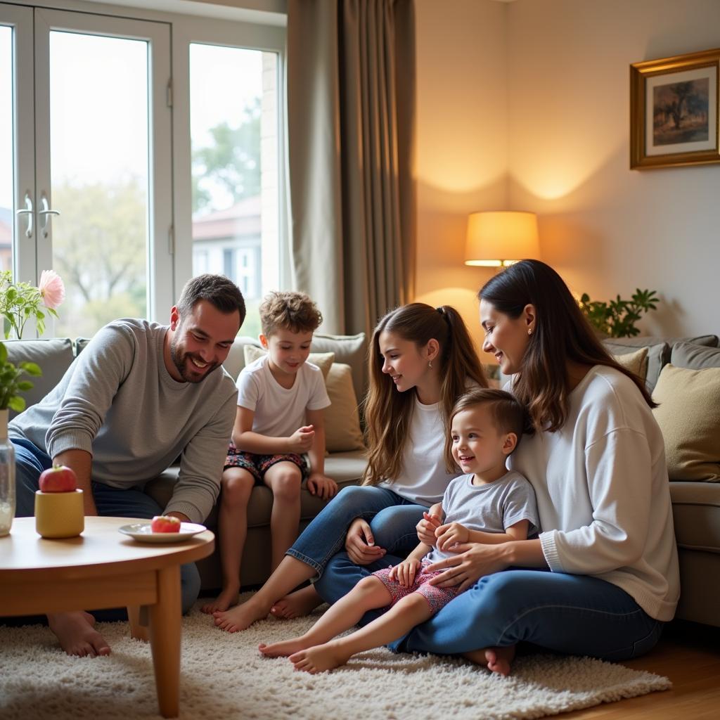 Family Gathering in Hospital Housing