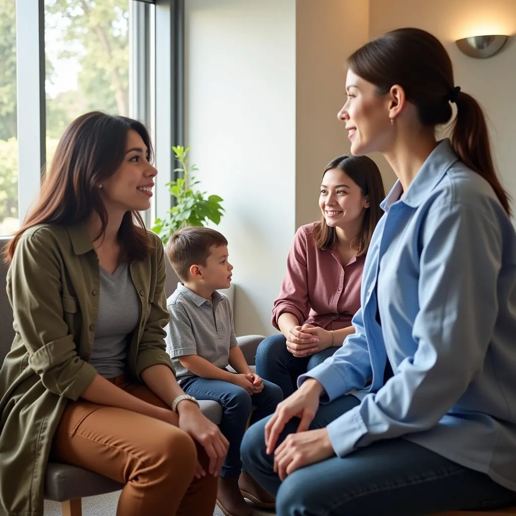 Family Meeting in a Hospital Respite Room