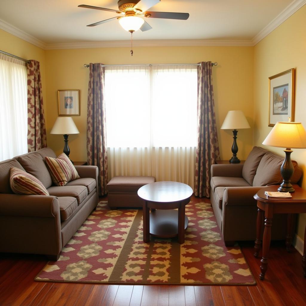 Family gathered in a comfortable room at Secu Family House