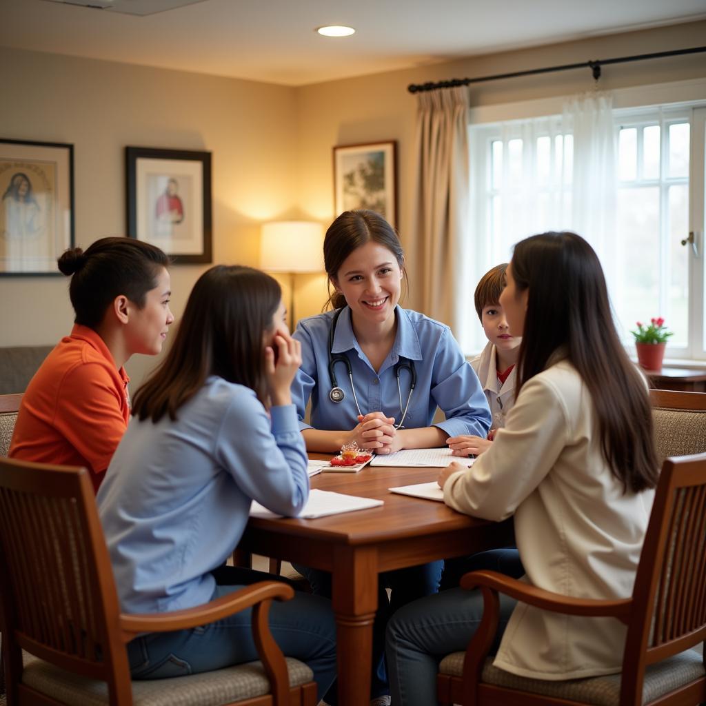 Family Meeting with Social Worker at Calvary Hospital