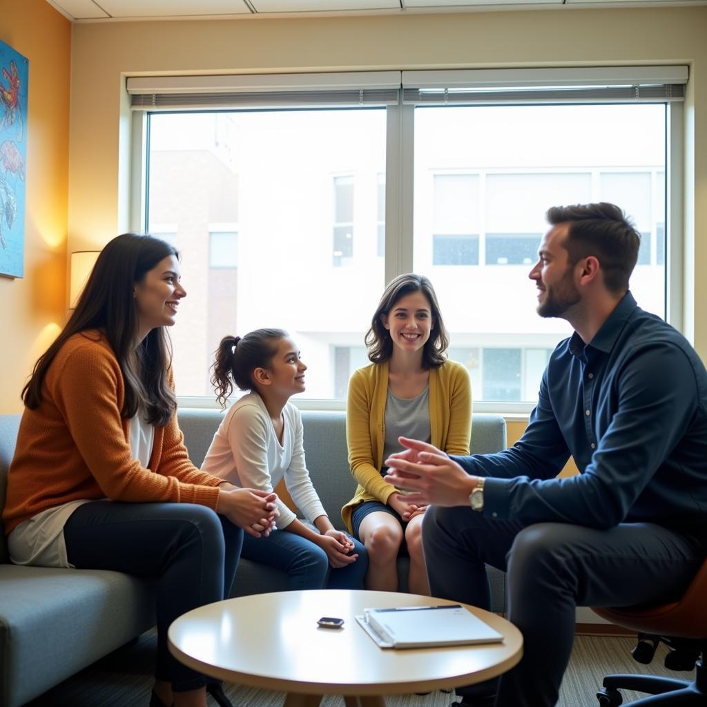 Family Meeting with Doctor in Consultation Room