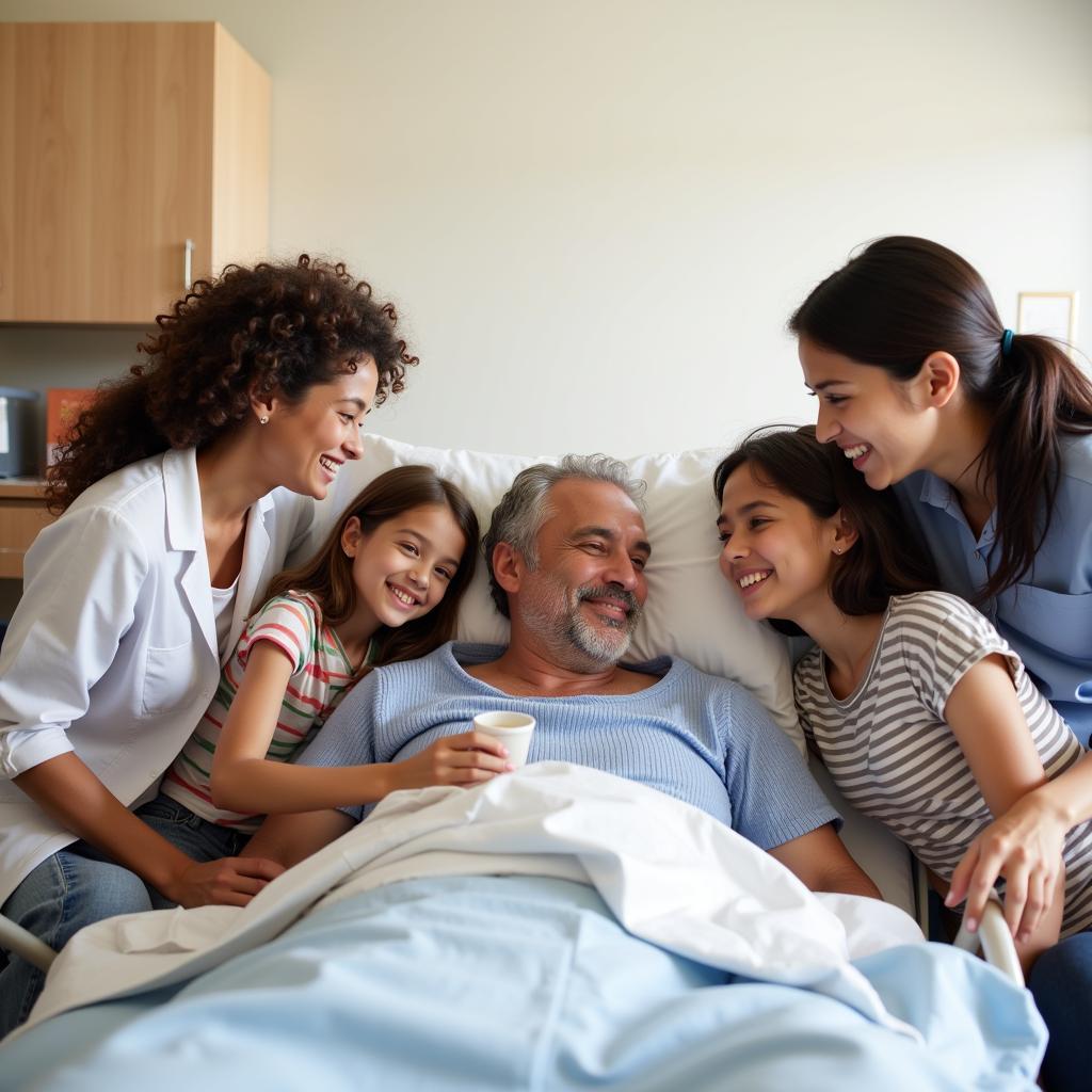 Family Visiting Loved One in Hospital