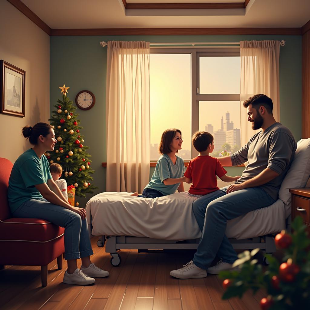 Family Visiting Patient on Christmas